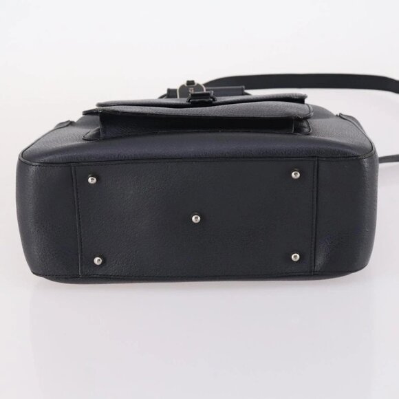 GUCCI Hand Bag Leather 2way Black Silver 000 2058 0307 5 Auth 140270 - Picture 7 of 16